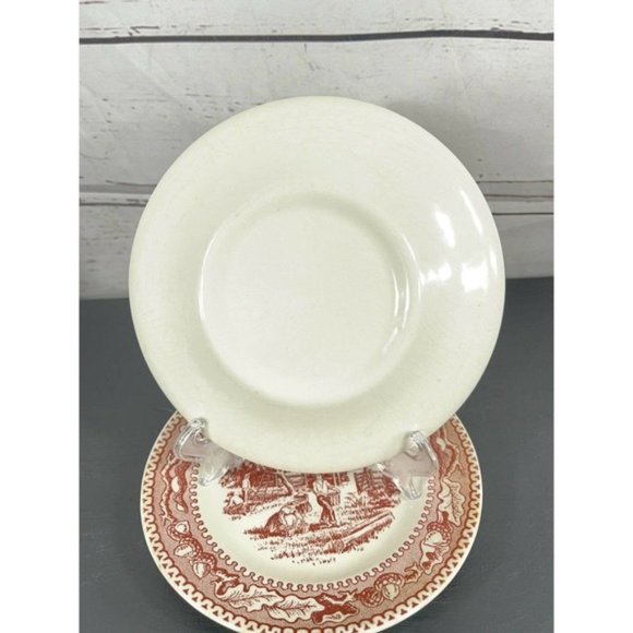 2 Royal China Memory Lane Pink Red Bread & Butter Plates - Picture 4 of 4